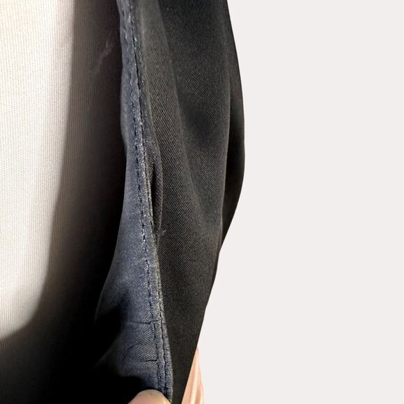 Adrianna Papell Satin Dress Pleated Color Block Black Tan 10 - Picture 11 of 12